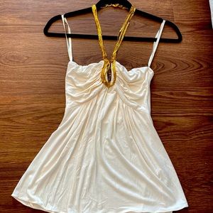 Gorgeous Sky embellished cream top size XSMALL